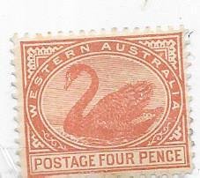 Australian States  #93 4/p  Swan orange brn (MH) CV $35.00