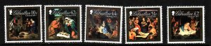 Gibraltar-Sc#1305-9-unused NH set-Christmas-Nativity Paintings-2011-