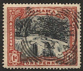 JAMAICA 1901  Sc 32 1d Llandovery Falls Used, VF, FALMOUTH postmark/cancel