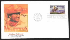 UNITED STATES FDC 25¢ Montana 1989 Fleetwood