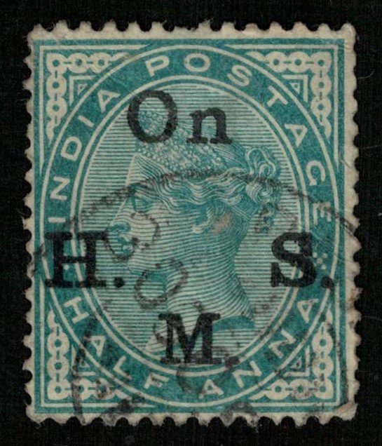 India, Half Anna, 1883, Overprinted On H. S. M. SC #022 (T-6714)