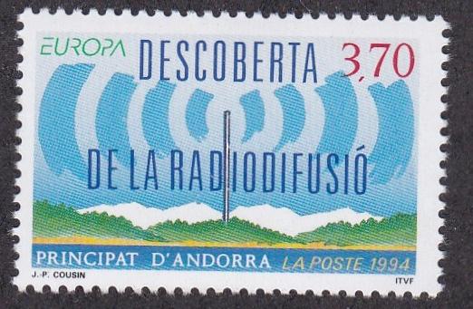 French Andorra # 437, Radio Diffusion, NH, 1/3 Cat