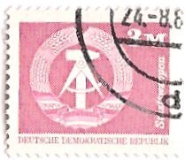 Germany DDR 2085 (used) 3m coat of arms, rose lilac (1981)