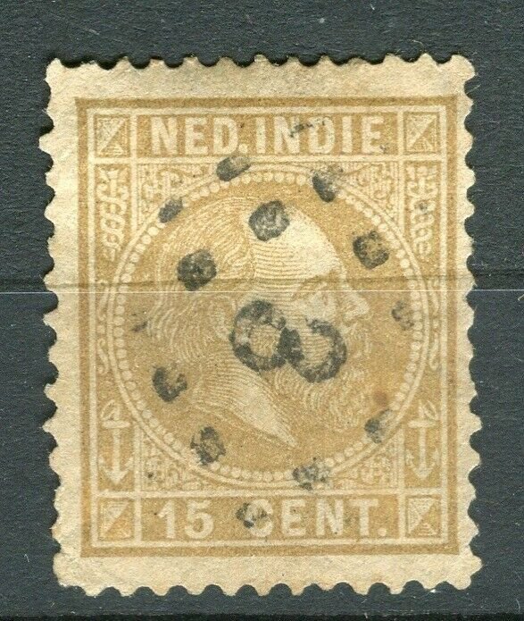 NETHERLAND INDIES; 1870 early classic William issue fine used 15c. value 