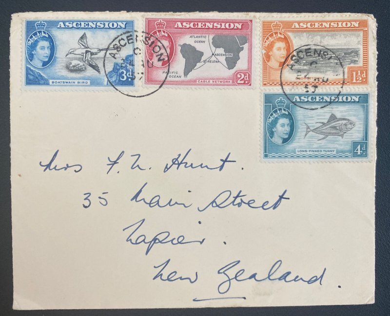 1957 Ascension Island Union Castle Line  Cover To Napier New Zealand