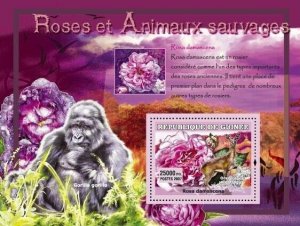Guinea 2007 MNH - Roses / Animaux Sauvages / Wild Animals. Mi 4730/BL1184