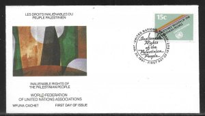 United Nations NY 343 Palestinian People WFUNA Cachet FDC First Day Cover