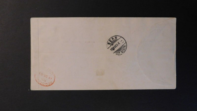 1903 Registered Montserrat British Colony Cover Montserrat to Bern Switzerland