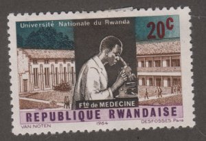 Rwanda 85 Medical School and Student with Microscope 1965