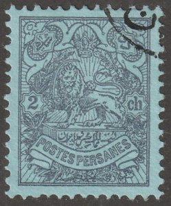 Persia, Middle East, stamp, scott#429, used, hinged,  2CH, blue paper