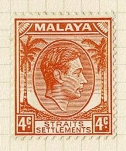 Straits Settlements #240a MH 4c Die II toned