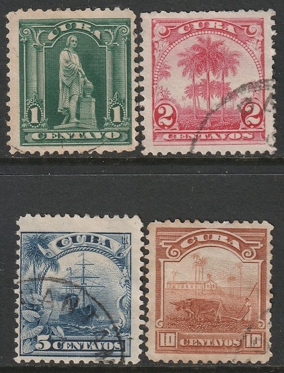 Cuba 1905 Sc 233-7 set used toning