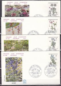 France, Scott cat. 1870-1873. Flowers on 4 First day covers. ^