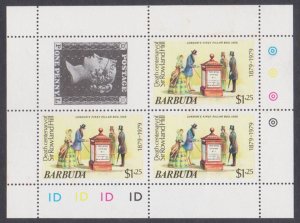 BARBUDA - 1979 DEATH CENTENARY OF SIR ROWLAND HILL - MIN. SHEET MINT NH