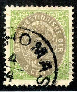 Danish West Indies, Scott #8b, Used, See LR corner, St. Thomas cancel, over-i...