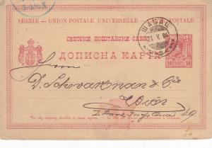 Serbia 1894 to Vienna 10 h Prepaid Postcard used VGC