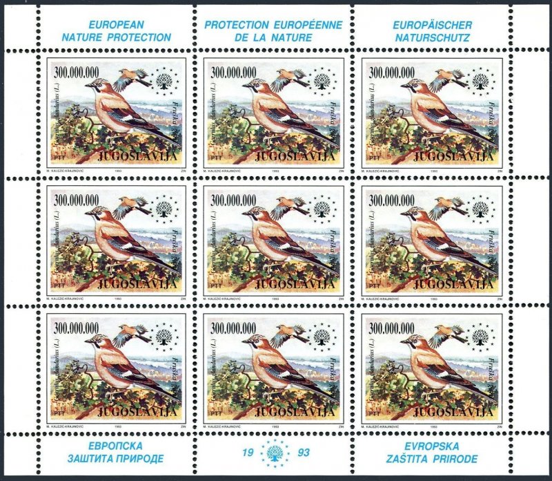 Yugoslavia 2219-2220 sheets,MNH.Michel 2620-2621 klb. Protection of Nature.Birds