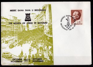 Yugoslavia 1972 THE MONTH OF CHESS IN BELGRAD Special Cover