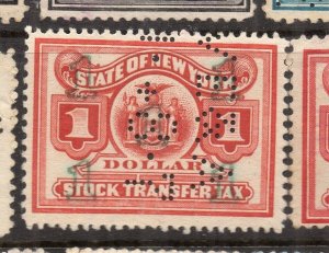 USA Early 1900s NY Stock Transfer Revenues Mint Hinged $1. Surcharged NW-219947