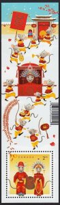 RAT LUNAR NEW YEAR = EMBOSSING & FOIL STAMPING SOUVENIR SHEET Canada 2020 #3230