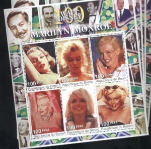 BENIN SHEET MARILYN MONROE DISNEY