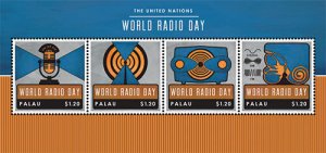 Palau - 2013 - U.N World Radio Day - Sheet of Four - MNH