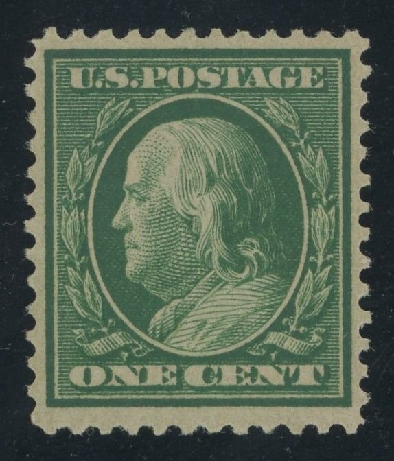 USA 357 - 1 cent on Bluish Paper - F/VF Mint very light hinged