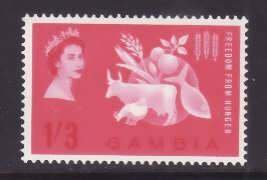 Gambia-Sc#172- id8-unused NH Omnibus set-QEII-Freedom from Hunger-1963-