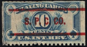 SC#RF23 10¢ Playing Card Stamp: Precancel S.P.C.Co.  (1929) Used/Faults