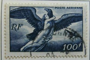 1946-47 Air Post Stamp 100fr Used A8P9F170 France-