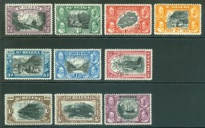 SG 114s-123s St Helena 1934 Centenary ½d to 10/- set of 10. Perforated 'speci...