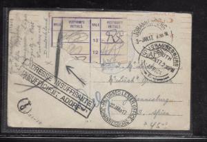 SOUTH AFRICA  (P2201B) 1917 PC INSUFFICIENT ADDRESS RETURN DLO, INTERESTING