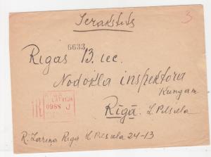 LATVIA, 1935 Registered cover, 5s., 10s.(2), Riga, local.