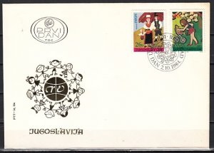 Yugoslavia, Scott cat. 1696-1697. Children`s Art issue. First day cover. ^