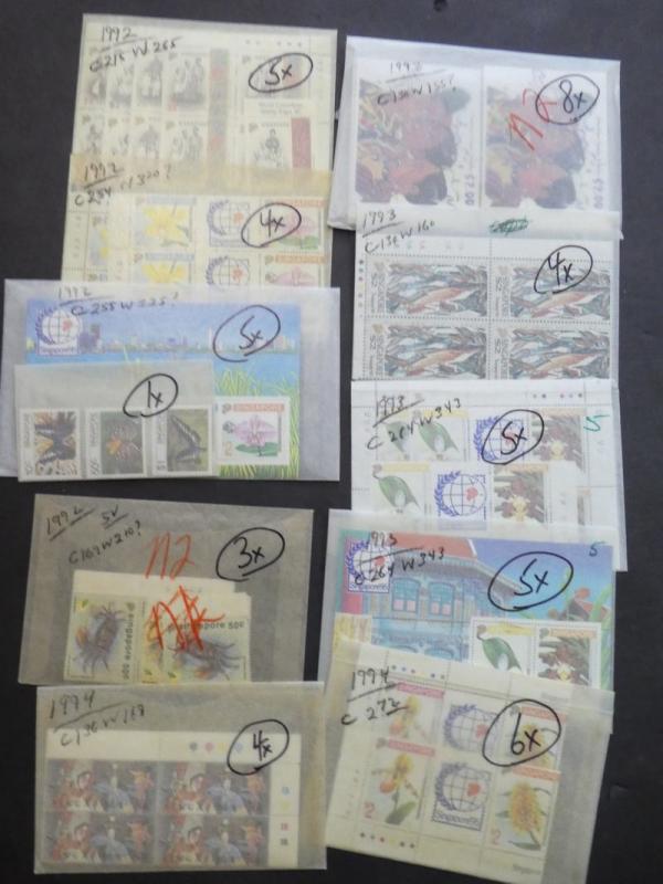 EDW1949SELL : SINGAPORE Beautiful accumulation of all VF MNH sets, S/s Cat