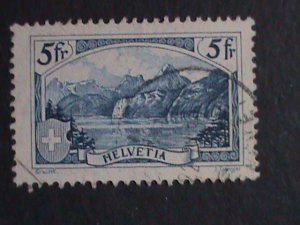 SWITZERLAND-1928 SC#206 OVER 94 YEARS OLD STAMP-THE RUTLI-USED-VERY FINE