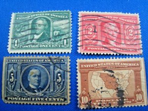 UNITED STATES,  1904   SCOTT # 323-324, 326, 327   USED   (us20)