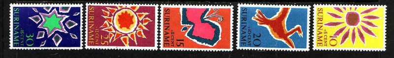 Suriname-Sc#B162-6-unused NH semi-postal set-Easter-Flowers-Birds-19