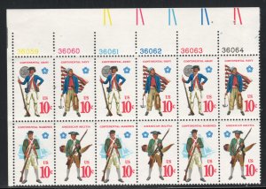 ALLY'S US Plate Block Scott #1565-8 10c Continental Uniforms [12] MNH [A-UL]