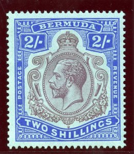 Bermuda 1927 KGV 2s purple & bright blue/pale blue MNH. SG 88. Sc 94.
