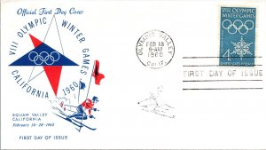 US SPECIAL EVENT CACHETED COVER 1960 WINTER OLYMPIC GAMES AT SQUAW VALLEY CALIF