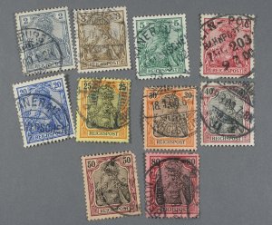 Germany #52-61 Used VG/Fine Place Cancels Some w/ Dates