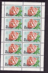 Bermuda-Sc#652- id9-unused NH sheet-Flowers-Roses-1993-