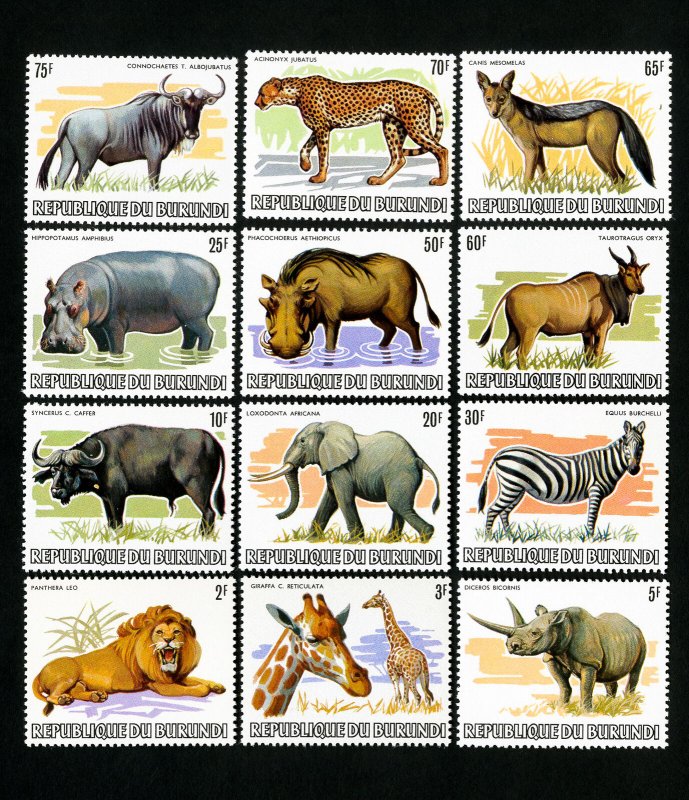 Burundi Stamps # 589-600 XF Animals OG NH Scott Value $188.00