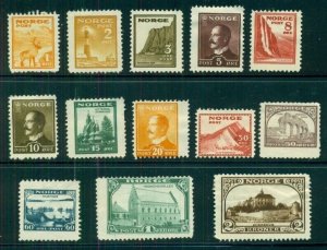 NORWAY 1930's, 1ore/2kr Perforated ESSAYS, part set 13 diff, hinged