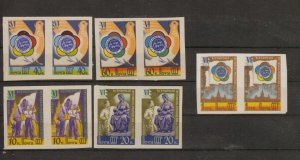 RUSSIA YR 1957,SC 1913A-14A,1936A-37A,40A,MNH,IMPERFORATED,YOUTH FESTIVAL,PAIRS