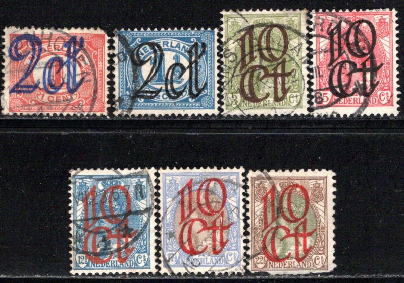 Netherlands Scott # 117 - 123, used