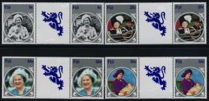 Fiji 531-4 Gutter Pairs MNH Queen Mother 85th Birthday