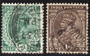 India Scott 138-39 complete set F to VF used. FREE...