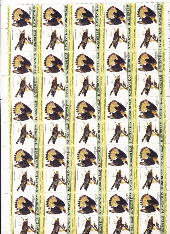 St Vincent Birds Wildlife Perf Sheets MNH x 4 (200 Stamps) You 979